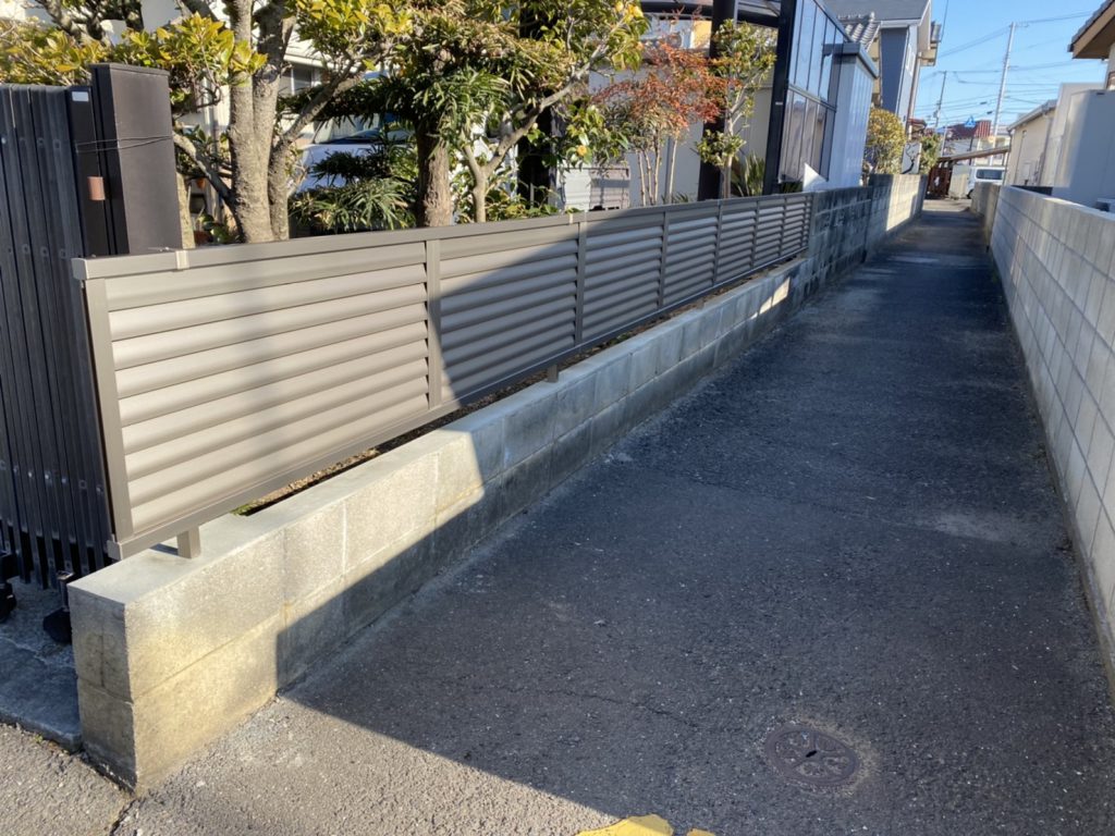 香川県のブロック塀 フェンス工事