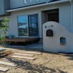 外装工事　ブロックで門壁