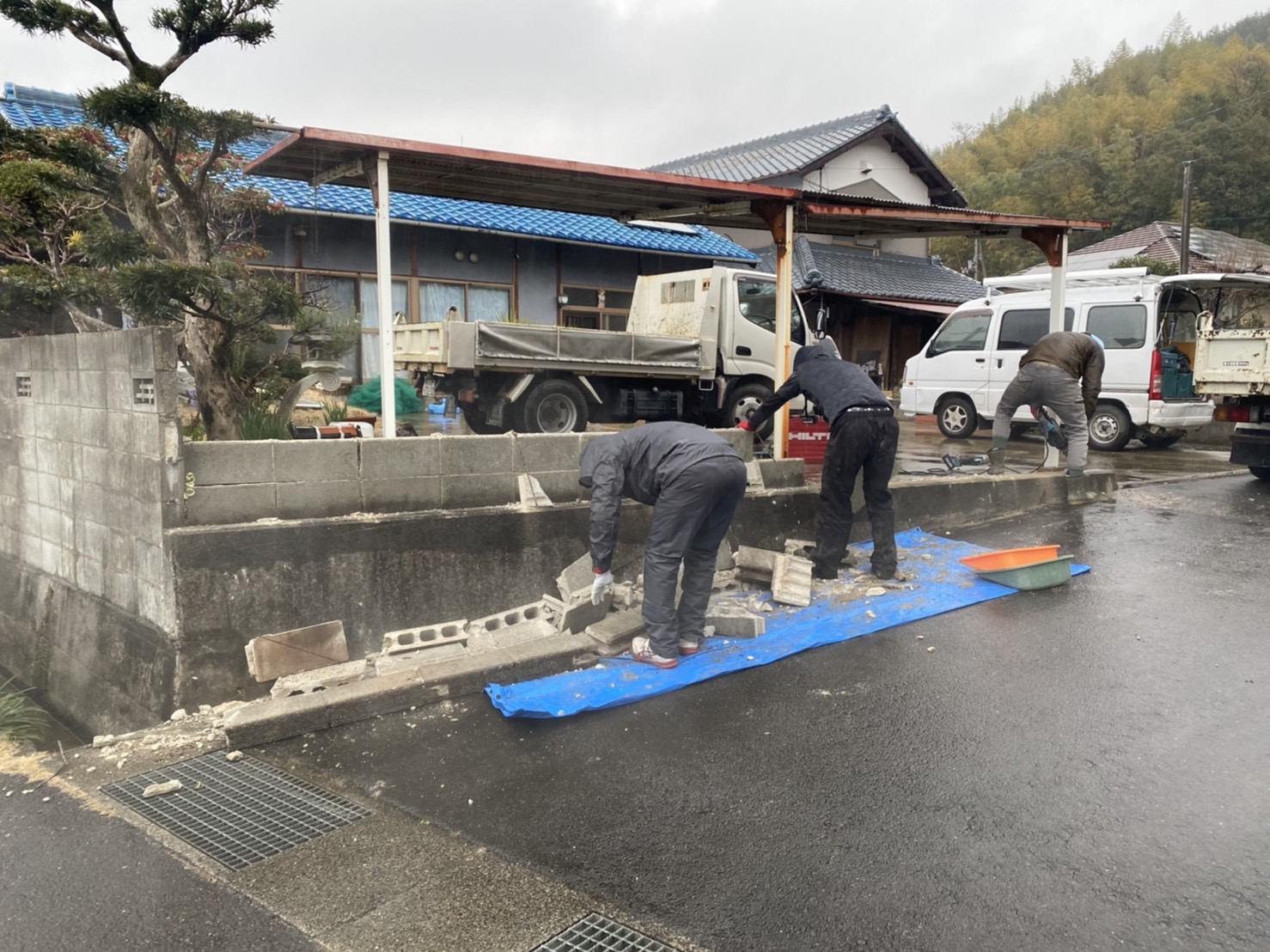 香川県内のブロック塀解体撤去工事