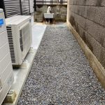 香川県高松市国分寺町 裏庭リフォーム 土間コンクリートと砂利