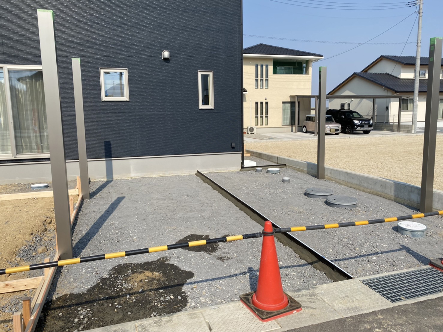 駐車場の土間コンクリート工事