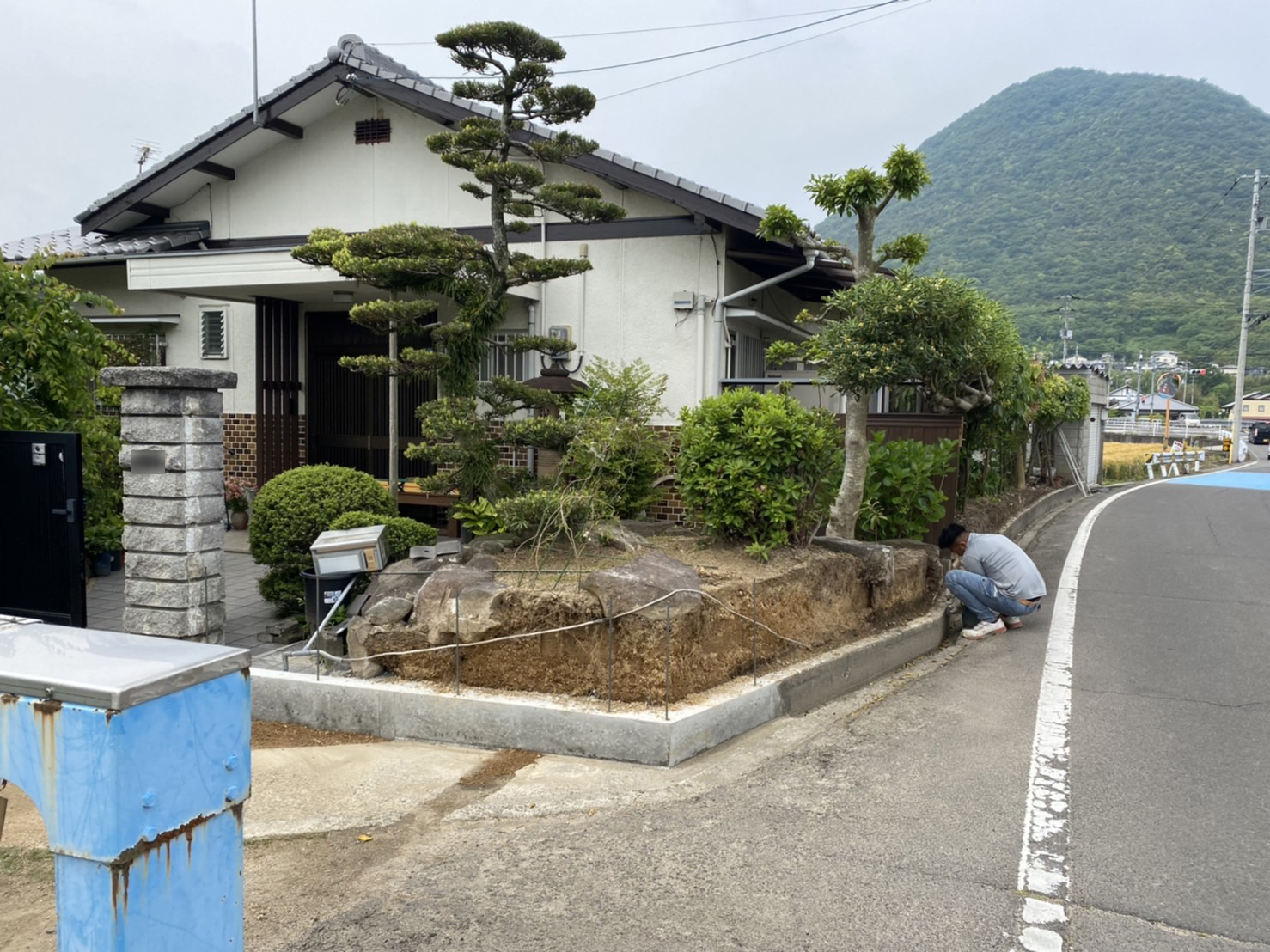 香川県丸亀市飯山町・O様邸のブロック塀リフォーム工事 ブロック基礎完了