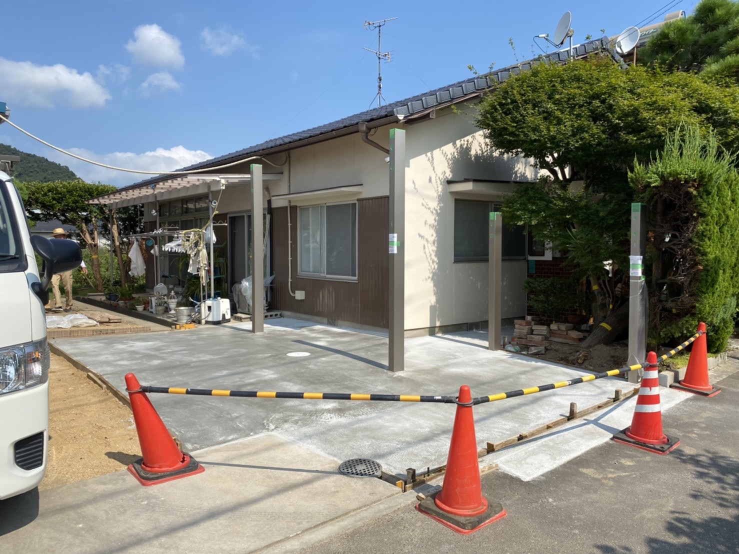 【K様邸 7日目・物置などエクステリア商品設置】香川県高松市国分寺町｜香川県の庭 壁 塀工事専門店(株)カインズガーデン