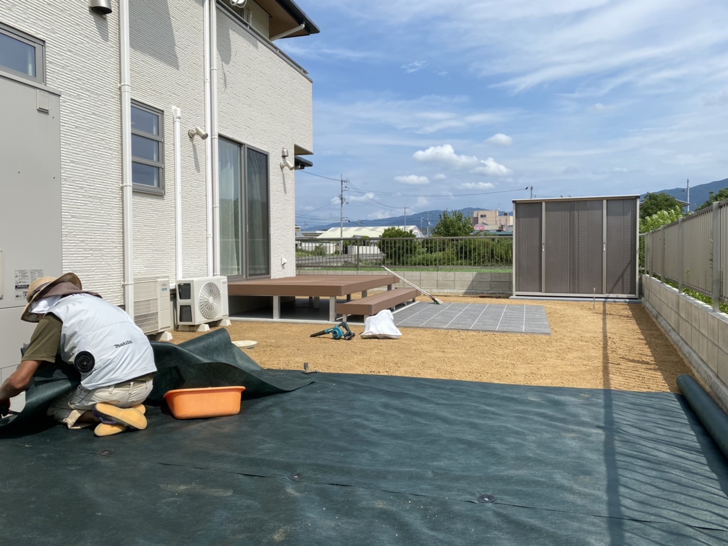 【三豊市 KA様11日目・人工芝施工】香川県三豊市山本町の外庭工事(株)カインズガーデン｜香川県の外塀・外庭リフォーム専門店