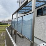 【香川県高松市中間町・A様邸お庭リフォーム工事】テラス・物置設置③と既存タイル修繕 (株)カインズガーデン