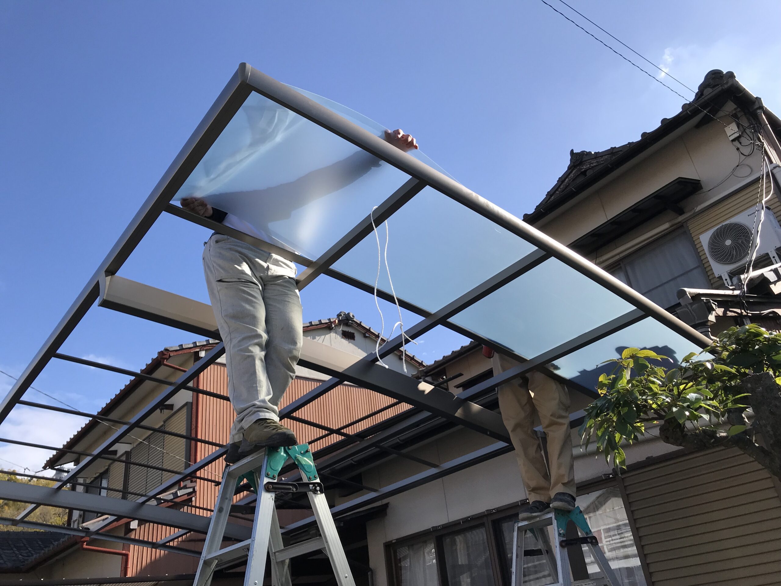 宇多津町Ｔ様邸・お庭リフォーム工事【続５】カーポート設置体験記 (株)カインズガーデン｜香川県の庭 壁 塀・外周り工事店