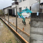 フェンス・門扉・テラスの柱完了【香川県高松市松縄町・K様邸の庭リフォーム工事】 (株)カインズガーデン|香川県の外構工事・エクステリア・庭リフォーム工事
