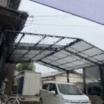 【高松市K様邸】カーポートの屋根パネル修繕、雨で延期☔ (株)カインズガーデン|香川の庭リフォーム工事,修繕工事