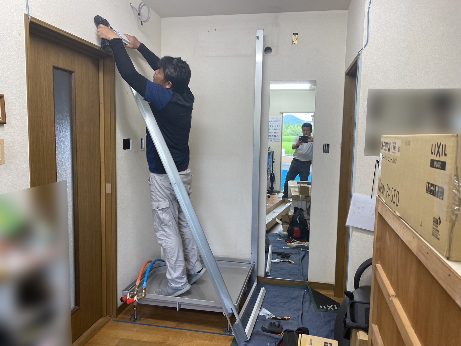 【香川県・綾川町Ｔ様邸】室内リフォーム工事／シャワールーム設置開始 (株)カインズガーデン｜香川の庭リフォーム工事，修繕工事