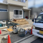 【香川県高松市T様邸】コンクリートデッキの生コン打設&裏庭の防草シート張り (株)カインズガーデン|香川の庭リフォーム