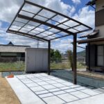 【香川県・綾川町Ｈ様邸】２回目土間完了・カーポートや雑草対策 (株)カインズガーデン｜香川の庭リフォーム工事，庭仕舞い