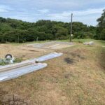 【香川県三豊市財田町Ｏ様】ガレージのコンクリート基礎ＯＫ！ガレージ商品搬入 (株)カインズガーデン｜香川県のエクステリア工事，物置工事
