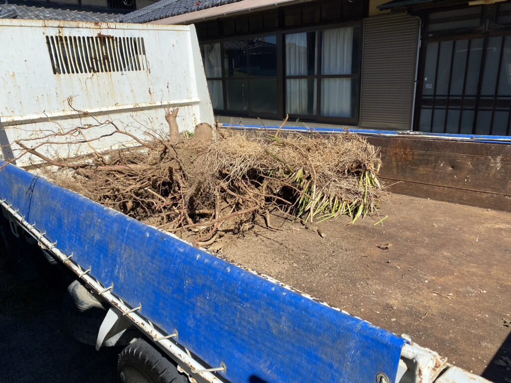 【香川県・綾川町ＫＵ様邸】庭木植栽などの伐採撤去中！少しずつスッキリしてます✨ (株)カインズガーデン｜香川の庭リフォーム工事，庭仕舞い