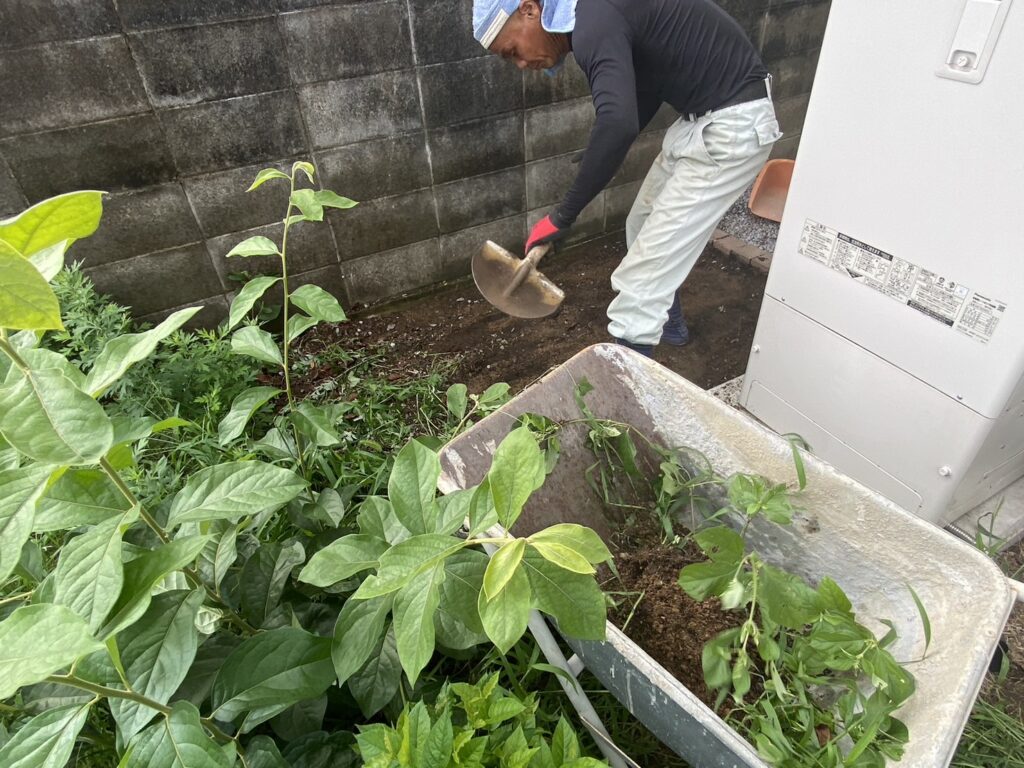 【高松市Ｔ様邸】雑草や天然芝を撤去！雑草対策工事、着工⛑ (株)カインズガーデン｜香川県の庭リフォーム工事，庭仕舞い