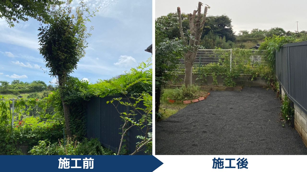 【高松市Ｍ様邸】庭木・植栽・花壇等を撤去しスッキリ✨庭仕舞い工事㊗完工 (株)カインズガーデン｜香川県の庭リフォーム工事