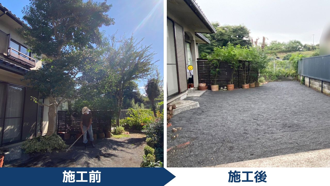 【高松市Ｍ様邸】庭木・植栽・花壇等を撤去しスッキリ✨庭仕舞い工事㊗完工 (株)カインズガーデン｜香川県の庭リフォーム工事