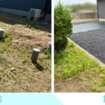 【綾川町Ｕ様邸】正面～裏庭の土の面、雑草撤去し全面雑草対策工事㊗完工 (株)カインズガーデン｜香川県の仕舞い工事