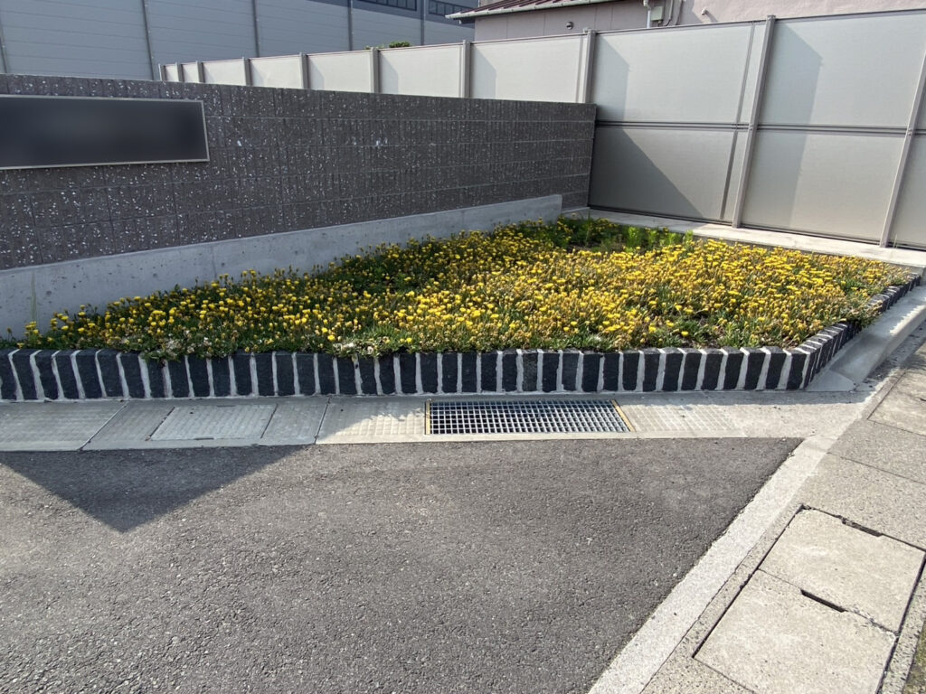 【高松市香南町法人様】正面花壇の雑草対策＆リフォーム工事、本日着工⛑ (株)カインズガーデン｜香川県の庭リフォーム工事