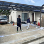 【綾川町ＭＩ様邸】格好良いフラット屋根カーポート＆跳ね上げ門扉完成✨ (株)カインズガーデン｜香川県の庭リフォーム工事