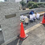 【綾川町ＭＯ様邸】化粧ブロックの門壁も完成✨フェンスやカーポート柱建て (株)カインズガーデン｜香川県の庭リフォーム工事