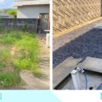 【高松市Ｈ様邸】雑草や土の撤去処分完了✨雑草対策工事でスッキリ綺麗に㊗完工 (株)カインズガーデン｜香川県の庭仕舞い工事