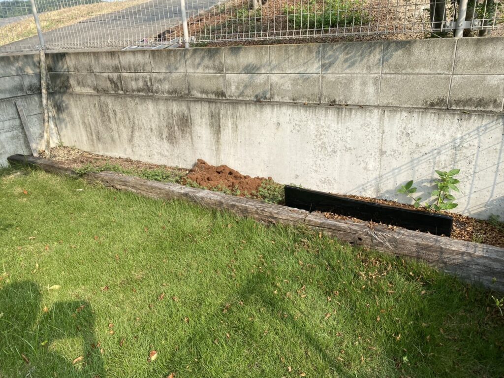 【観音寺市Ｓ様邸】裏庭の庭木撤去・花壇撤去しタクボ物置設置、本日着工⛑ (株)カインズガーデン｜香川県の庭リフォーム工事