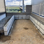 【善通寺市Ｎ様邸】バイクガレージ工事｜基礎となるコンクリートやブロック完了 (株)カインズガーデン｜香川県の庭仕舞い工事