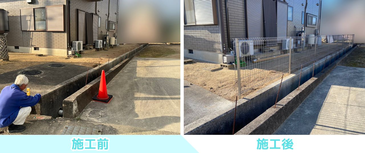 【東讃Ｍ様邸】フェンス工事㊗完工｜風通しも見通しも良好スッキリフェンス✨ (株)カインズガーデン｜香川県の庭仕舞い