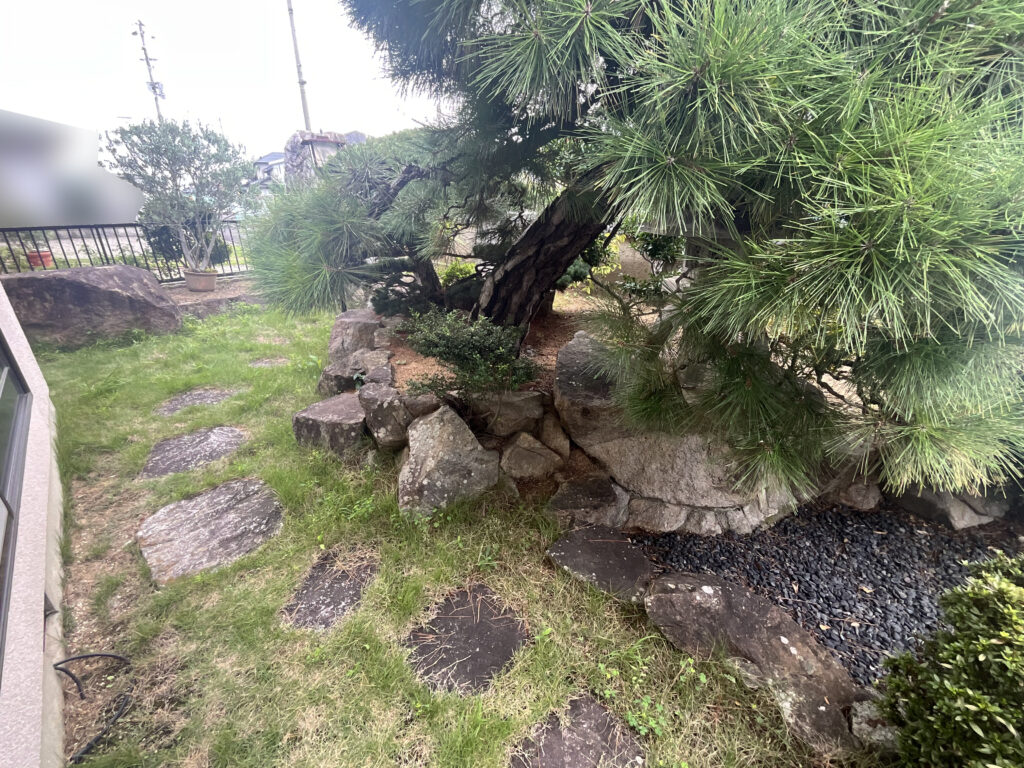 庭仕舞い工事着工⛑｜塀・庭石・庭木撤去し駐車場拡張＆天然芝撤去し雑草対策もします (株)カインズガーデン