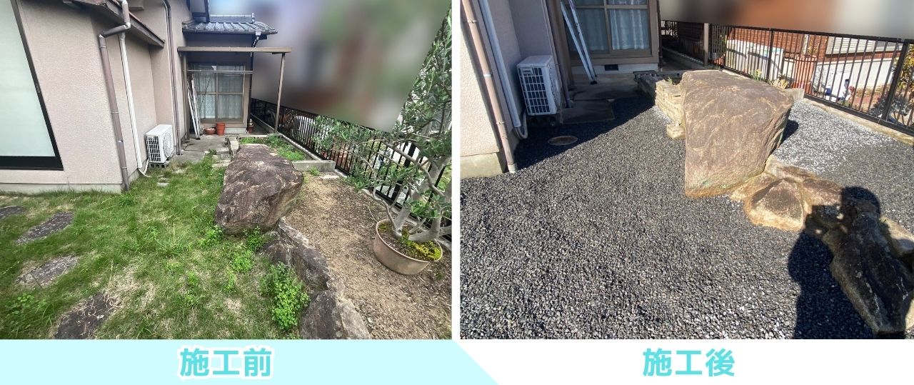 【香川町Ｈ様邸】駐車場拡張＆庭じまい工事㊗完工｜駐車スペース広々✨お庭はスッキリ雑草対策完了💪 (株)カインズガーデン