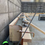 【香川町Ｖ様邸】バイクガレージ工事｜ガレージＲＣ基礎の型枠完了。コンクリートの流し込みも完了 (株)カインズガーデン