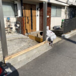 【高松市Ｋ様邸】庭仕舞い工事｜玄関周りの目隠しフェンス・サイクルポートの柱移設・モルタル補修完了 (株)カインズガーデン