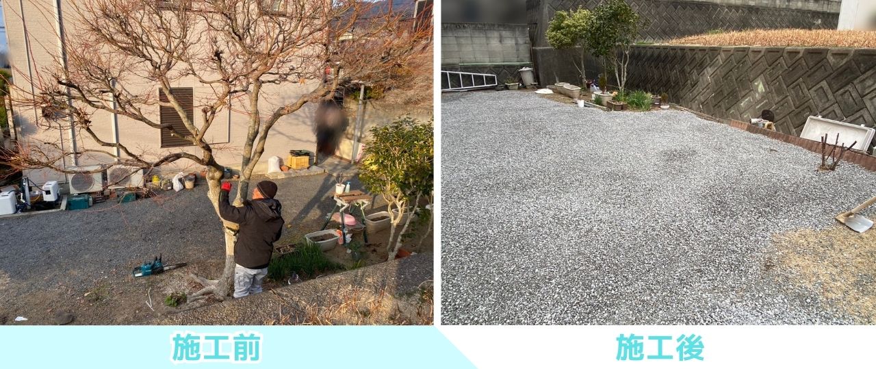 【綾川町Ｓ様邸】庭仕舞い工事㊗完工｜お庭は雑草対策バッチリ👍目隠しフェンスで囲いスッキリ完了✨ (株)カインズガーデン