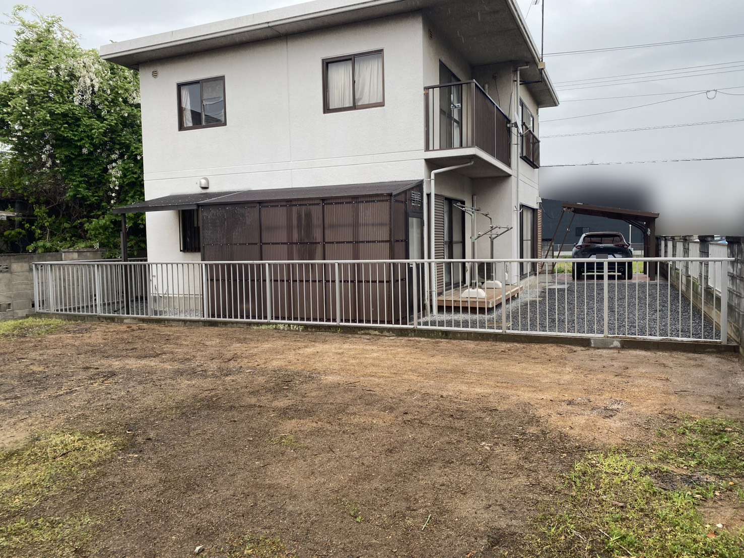 【高松市ＫＵ様邸】雑草対策＆庭仕舞い工事㊗完工｜お庭はコンクリート、裏庭は防草シートと砂利仕上げ (株)カインズガーデン