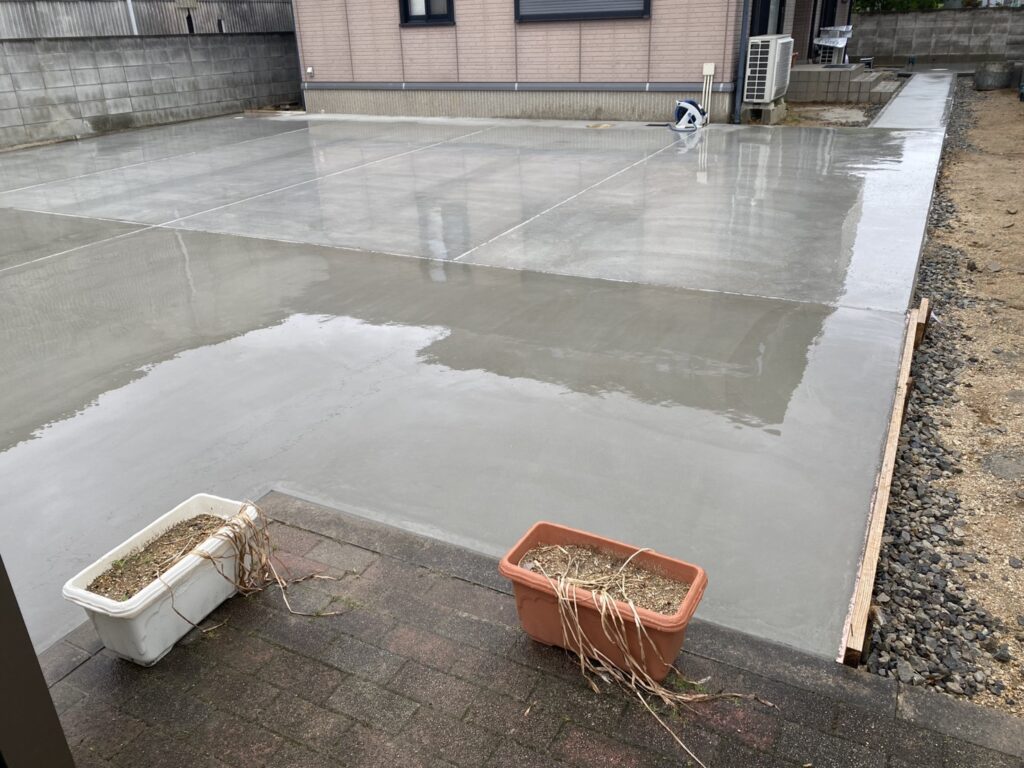 【坂出市Ｏ様邸】庭仕舞い工事｜計３回のコンクリート打設が無事完了✨今週中完工へのラストスパート (株)カインズガーデン