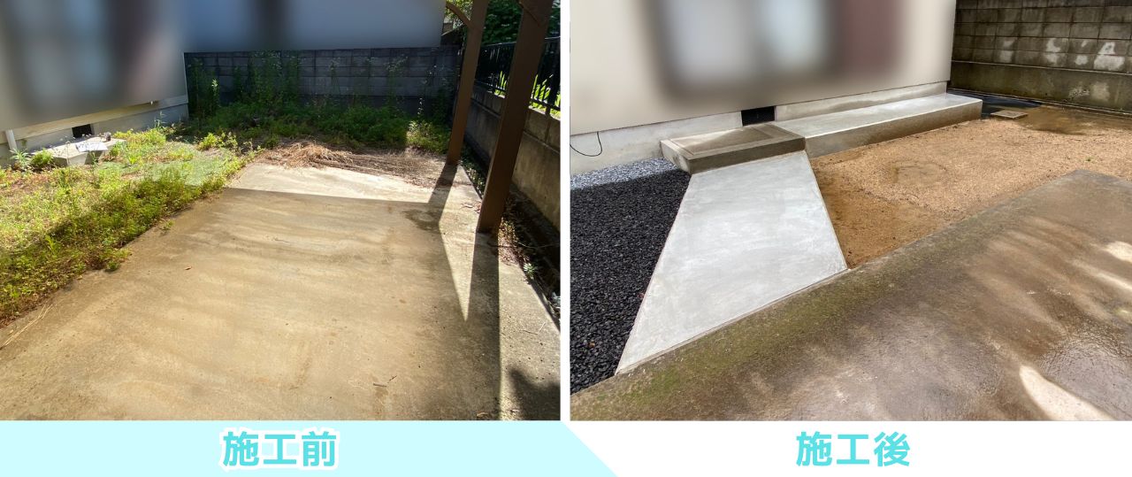 【綾川町Ｋ様邸】雑草対策＆庭仕舞い工事㊗完工｜防草シートや砂利で裏庭＆玄関周りもスッキリ完了✨ (株)カインズガーデン