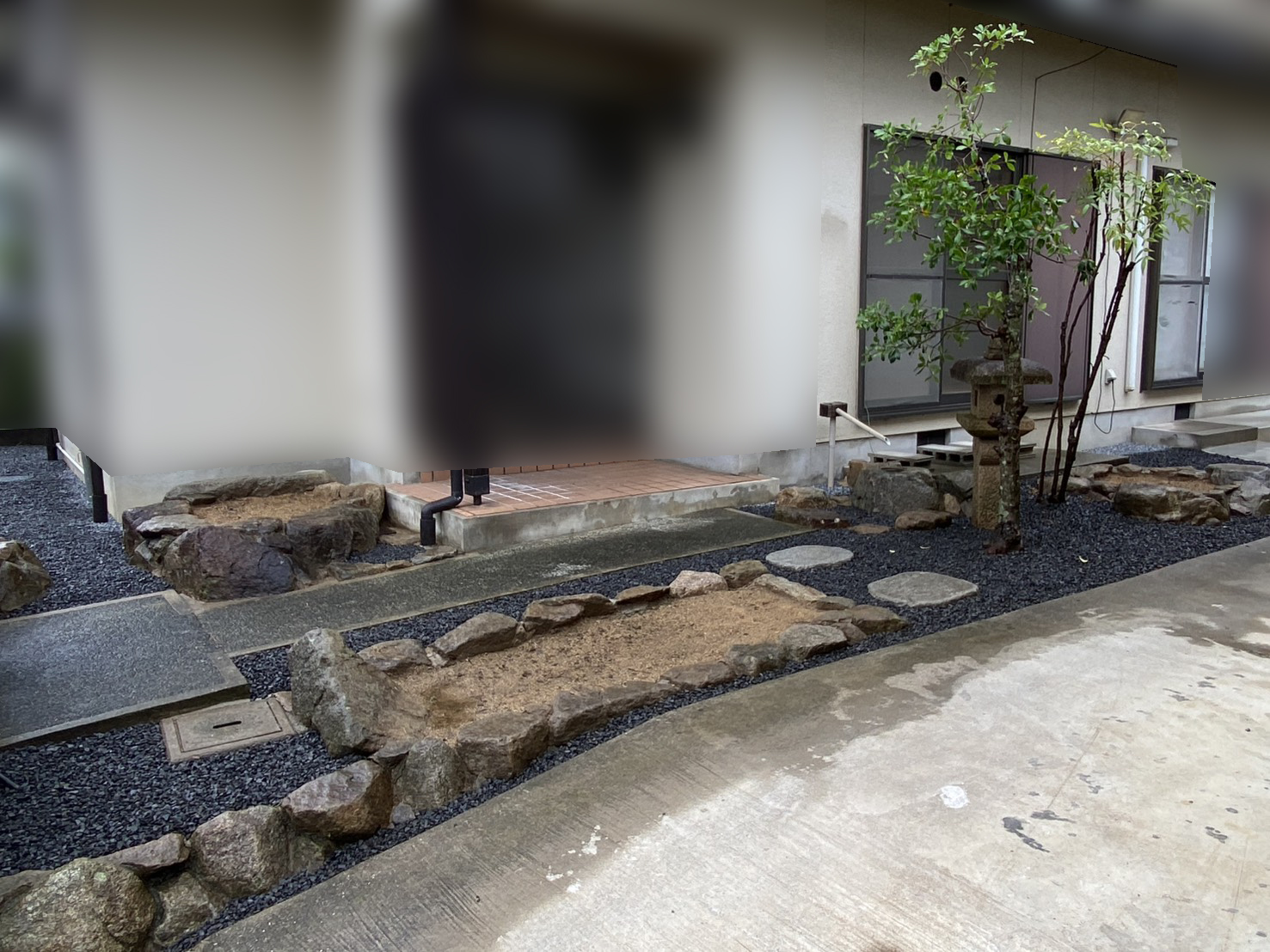 【綾川町Ｋ様邸】雑草対策＆庭仕舞い工事㊗完工｜防草シートや砂利で裏庭＆玄関周りもスッキリ完了✨ (株)カインズガーデン