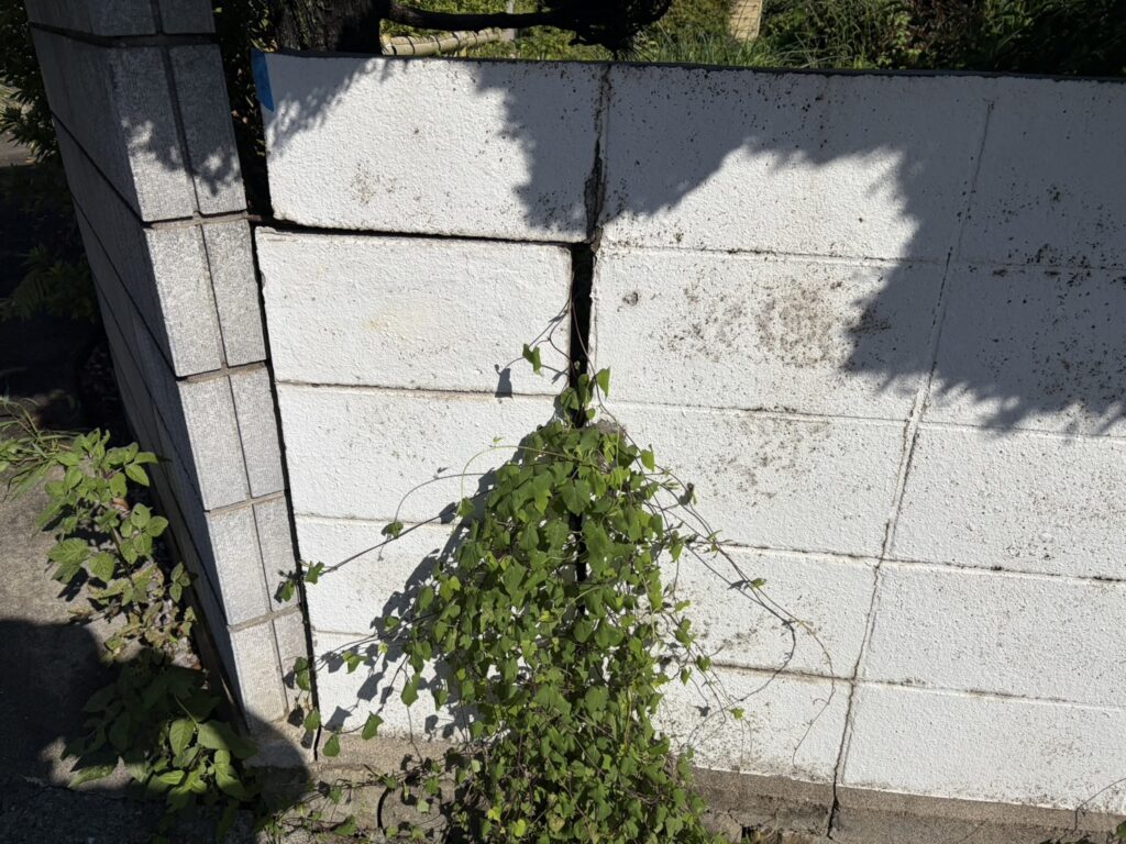 【丸亀市Ｓ様邸】庭リフォーム工事着工⛑｜古くなり崩れてきそうな塗り壁・ブロック塀・ブロック門壁を撤去します (株)カインズガーデン
