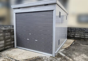 【香川町Ｖ様邸】バイクガレージ工事㊗完工｜間口広々！ハイルーフタイプの格好良いバイク保管庫完成✨ (株)カインズガーデン