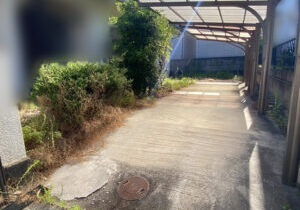 【綾川町Ｋ様邸】雑草対策＆庭仕舞い工事着工⛑｜門扉や玄関周りの庭木植栽撤去，お家周りの雑草撤去 (株)カインズガーデン
