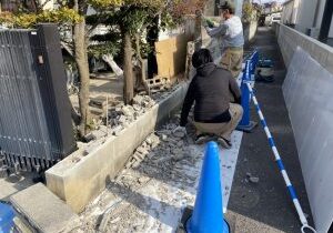 香川県のブロック塀解体撤去工事